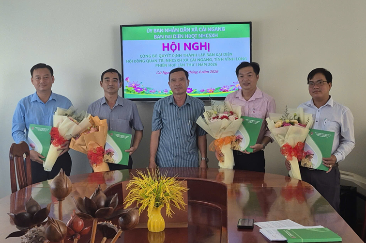 Hội nghị công bố Quyết định về việc thành lập Ban Đại diện Hội đồng quản trị Ngân hàng Chính sách xã hội xã Cái Ngang 